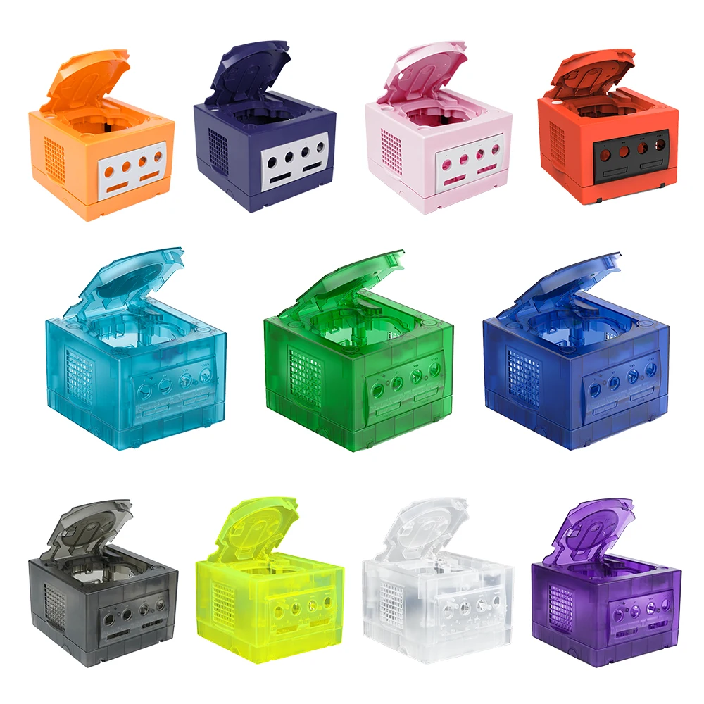 Retro Gamecube Replacement Shell - Transparent Black Console Case