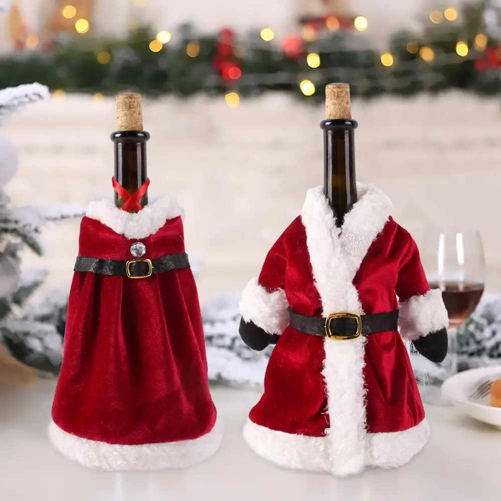 Cubre botella de vino para Navidad, adornos navideños para el hogar, adorno de Navidad 24 Haf015b9d1559441ca792f71555950b1a6