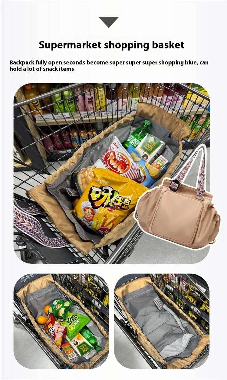 Large Capacity Double Shoulder Mommy Bag Portable Fashion Parent-Child Backpack Car Cradle Maternity Shopping Basket Lazy Travel