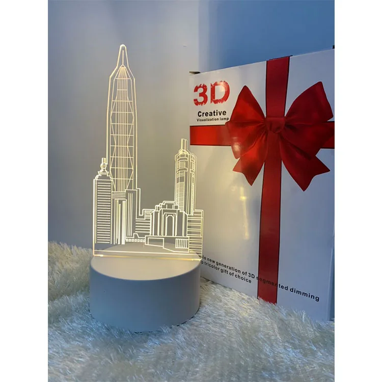 16colors USB charge Acrylic night light supporting customized brand logo for promotiton activity