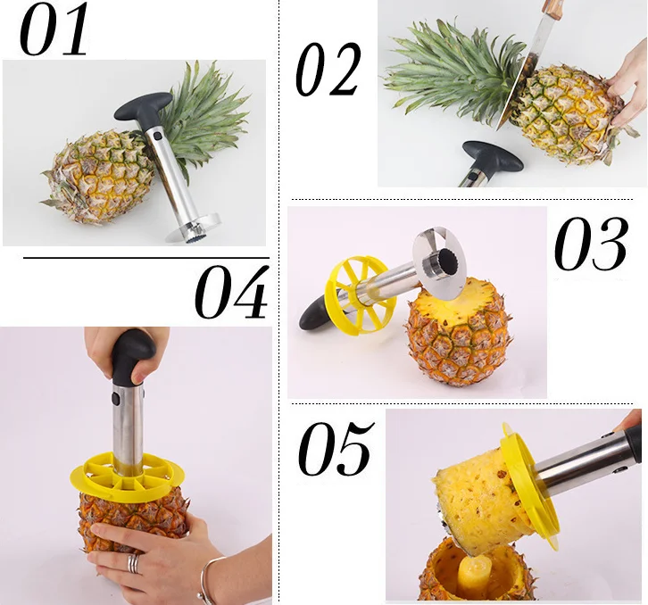 Amazon Clips Fruit Tools Pineapple Peeler Cutter Stem Remover Stainless ...