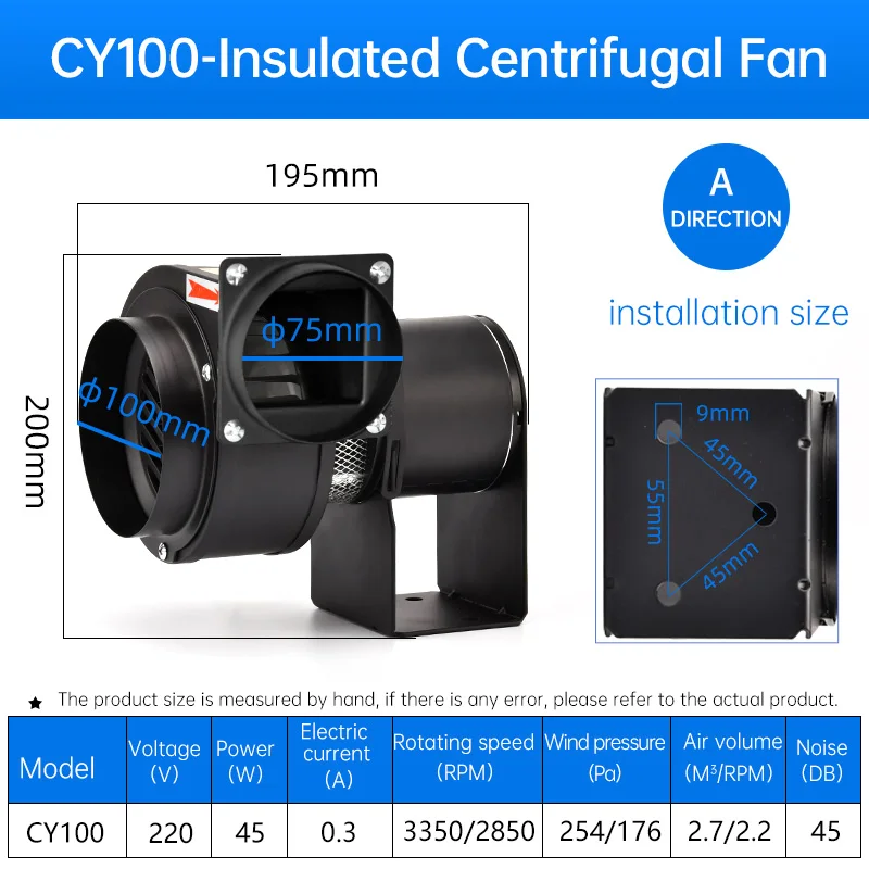 Fan, CY100, Centrifugal, 220V, 45W - detail 4