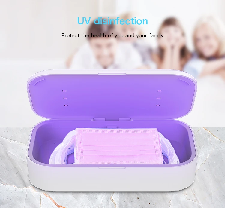 Multi-function UV sterilizer box mobile phone sanitizer with wirelesscharging uvc led sterilizer