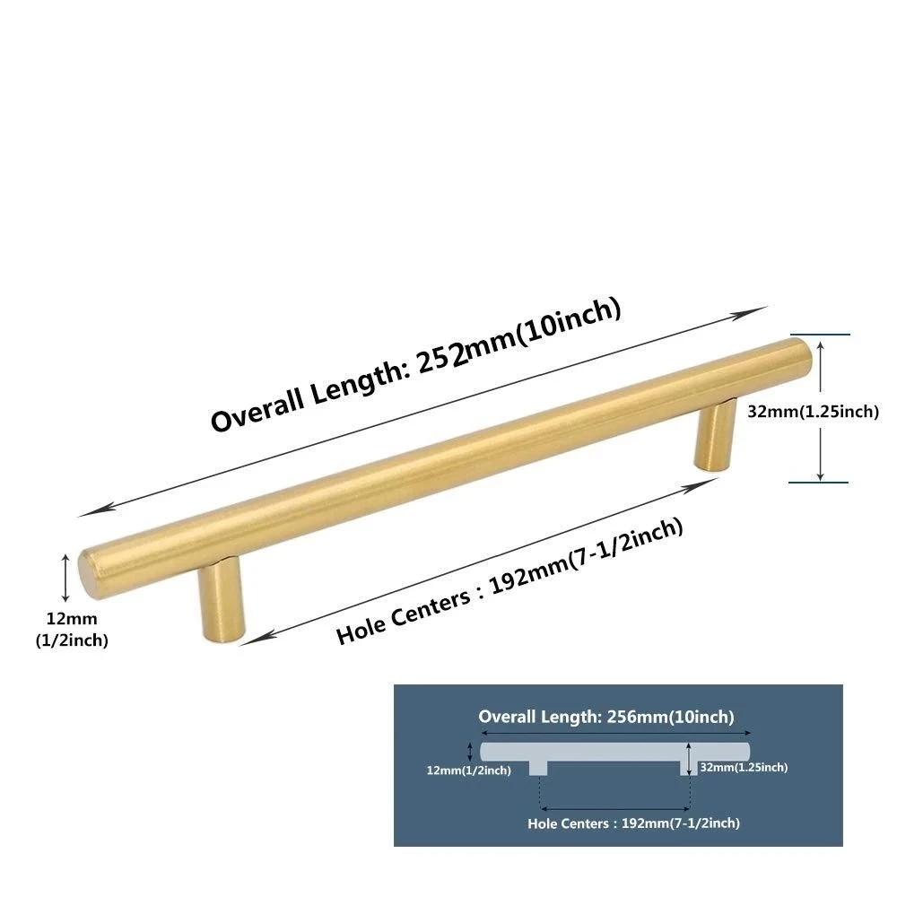 Modern Brushed Gold Pull Knob Stainless Steel Cupboard Hardware