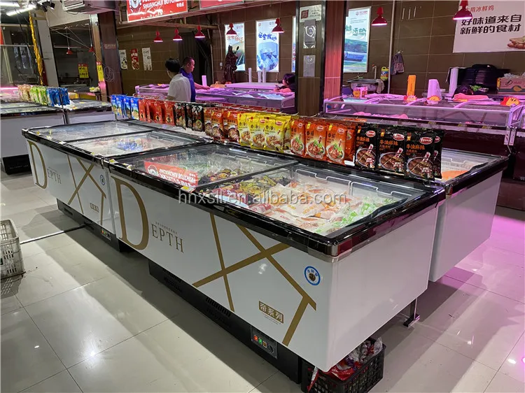 Combined Wholesale Commercial Deep Display Counters Island Freezer Supermarket Refrigeration Equipment