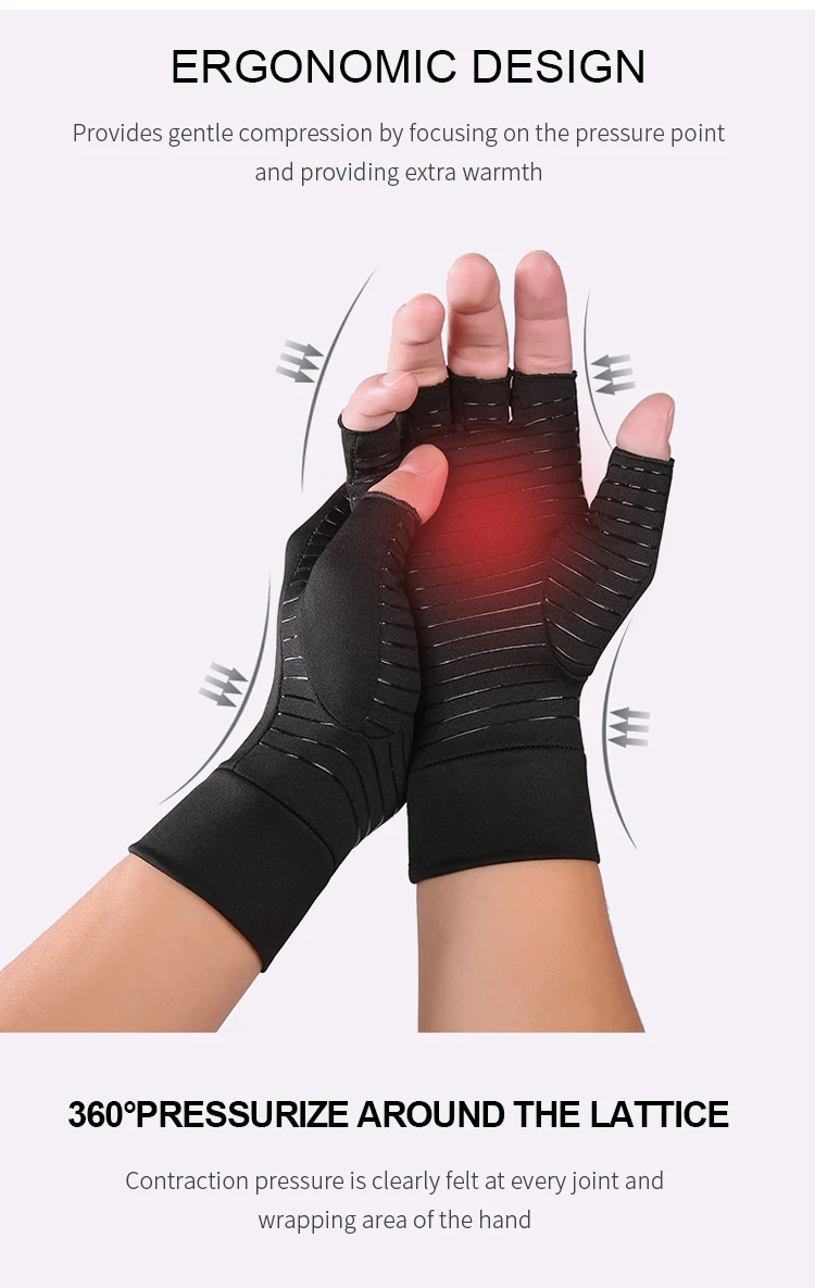 copper arthritis cycling full finger compression gloves