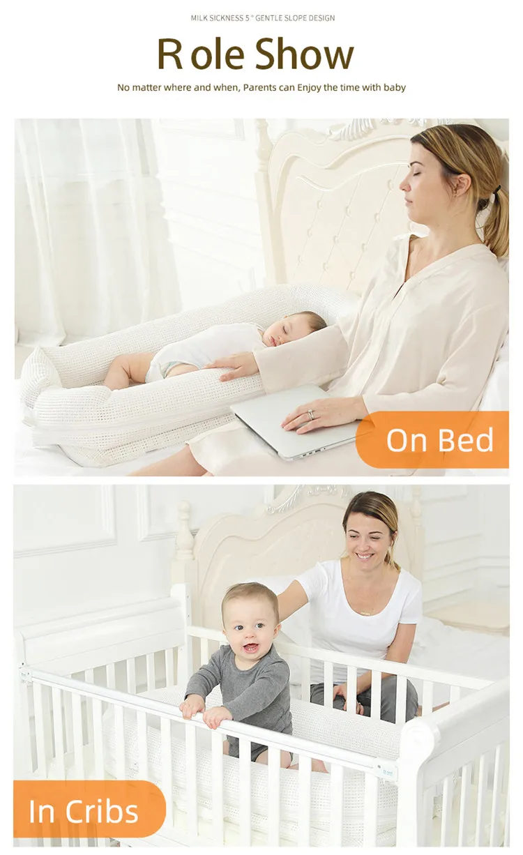 Best mother's love 100% organic 3D cotton portable baby lounger co-sleeper