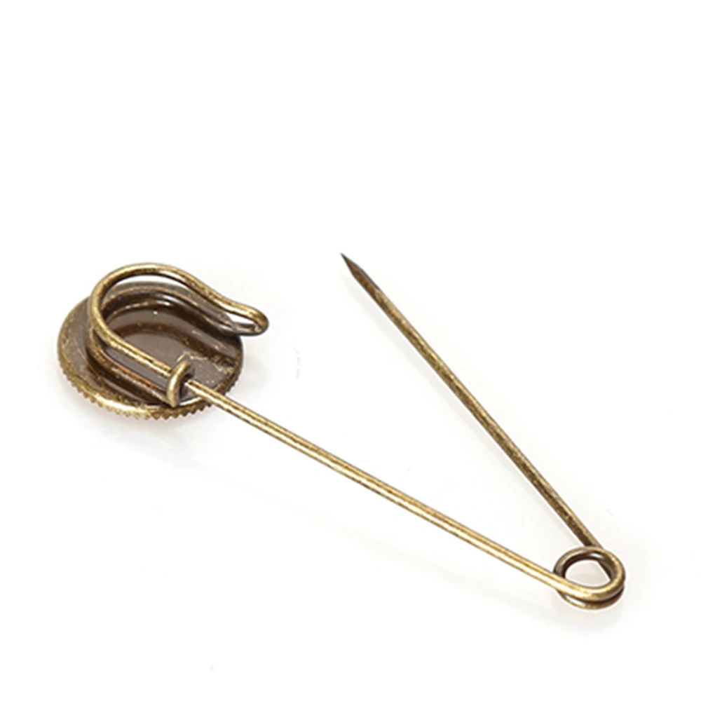 70mm Iron Brooch Accessory Pin Backs Bronze Blank Round Bezel Brooch