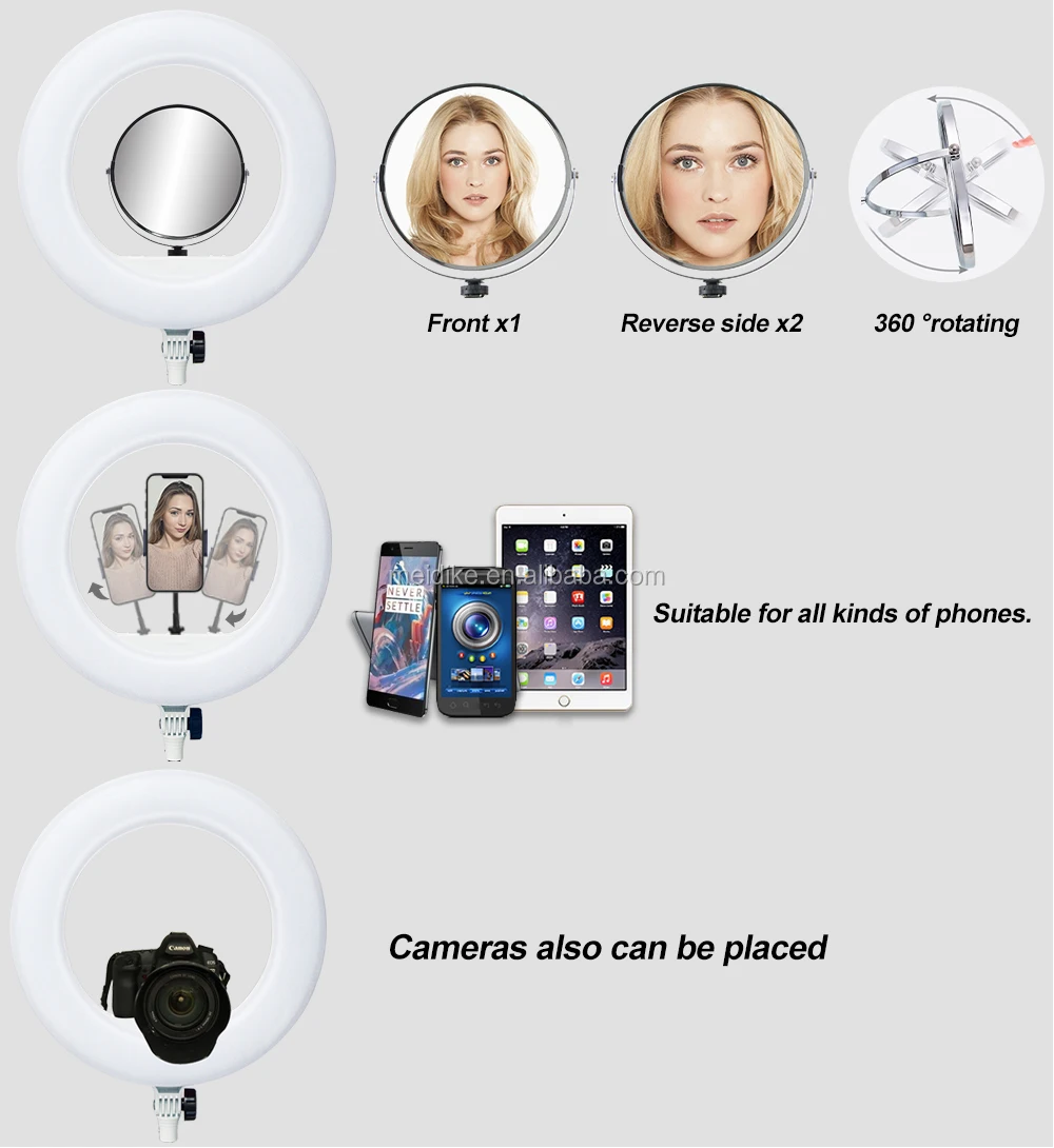 Tik tok video ring light 18 inch with foldable tripod stand for selfie LX-480S