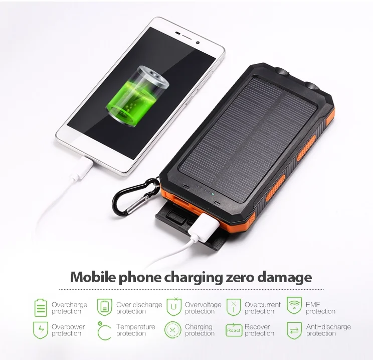 waterproof high quality power banks solar powerbank 10000mah - ANKUX.COM