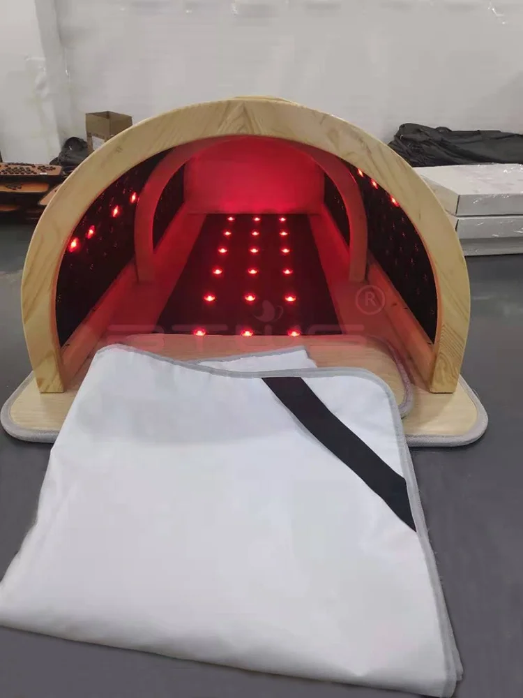 Durable And Safety Far Infrared Sauna Dome Wood Ge Stone Led Light Spa