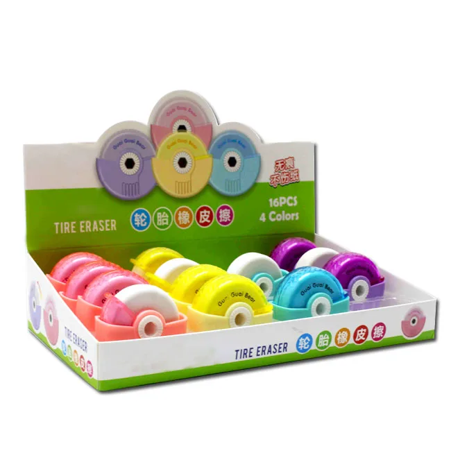 Hot Sale Pastel Color Tyre Shape Student Eraser Cleaning Writers Eraser