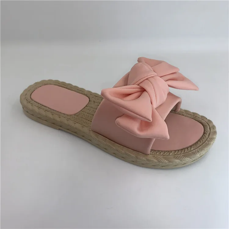 蝴蝶结pvc注塑平底拖鞋女户外穿多功能沙滩拖鞋