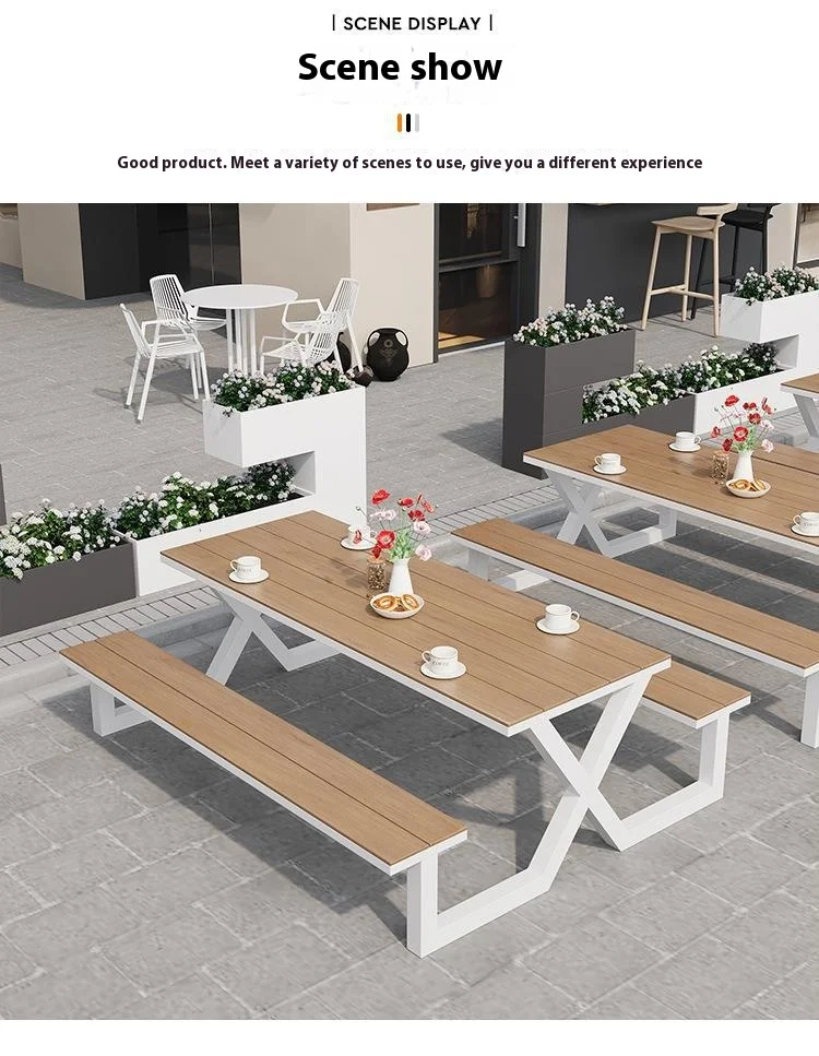 Durable Outdoor Furniture - Conjoined Park Table & Chairs