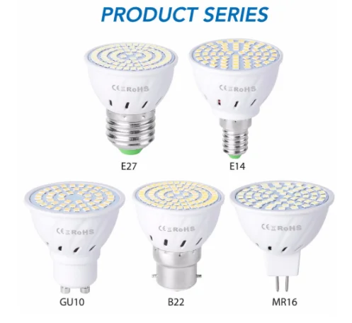 GU10 LED E27 Lamp E14 Spotlight Bulb 48 60 80 Led Lamp  220V GU 10 Bombillas Led MR16 Gu5.3 Lamp B22 5W 7W 9W