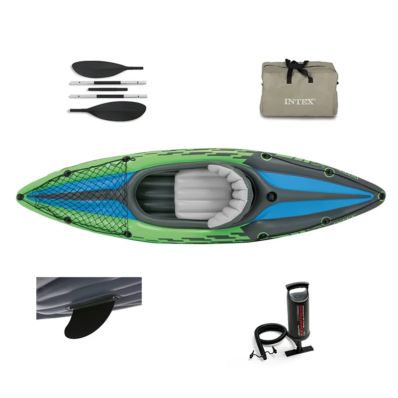 Intex 68305 Challenger K1 Inflatable Kayak Kit With Oar And Pump Set ...