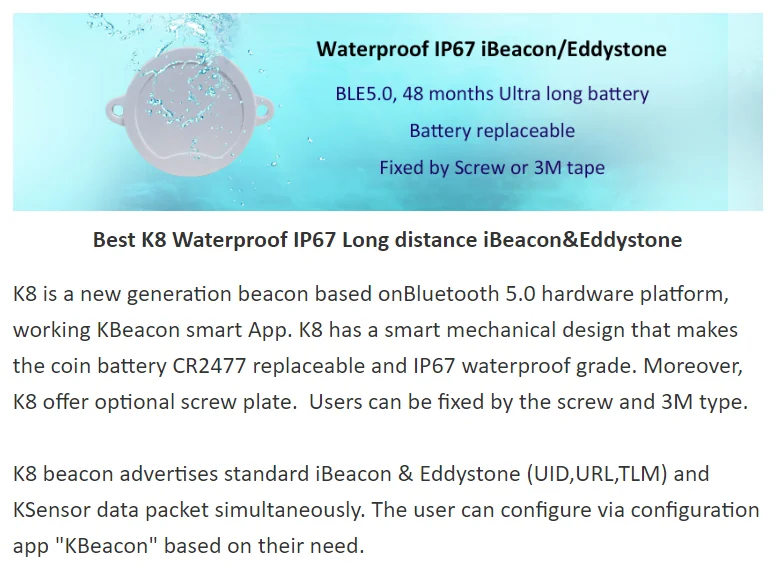 Waterproof ble 5.0 beacon temperature sensor lora beacon iBeacon - ANKUX.COM