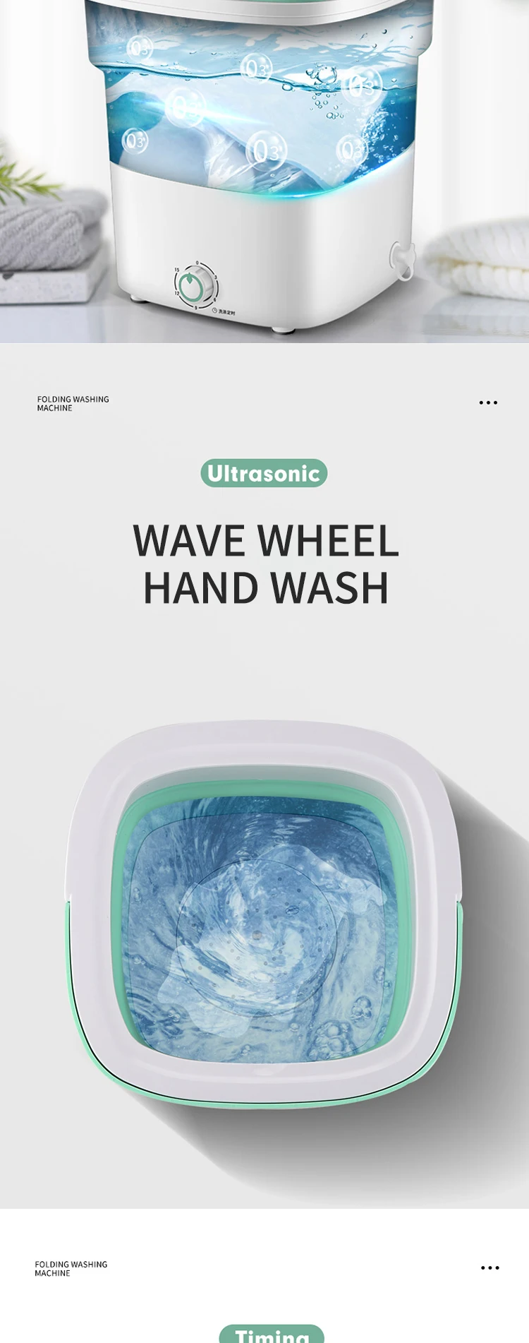 Mini folding washing machine,semi-automatic portable travel multi-function plastic 1.8kg