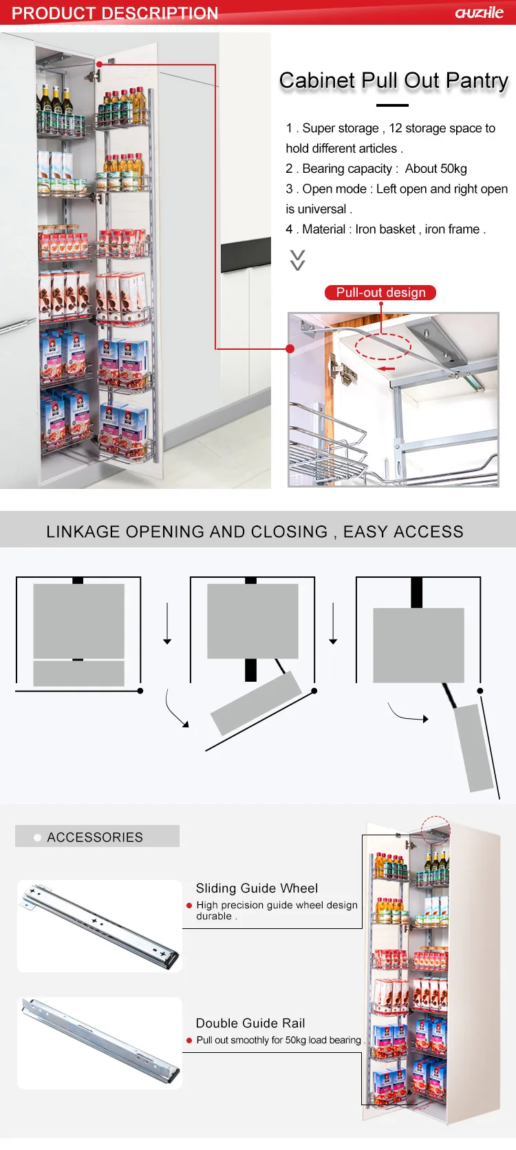 Wire Tall Cabinet Basket