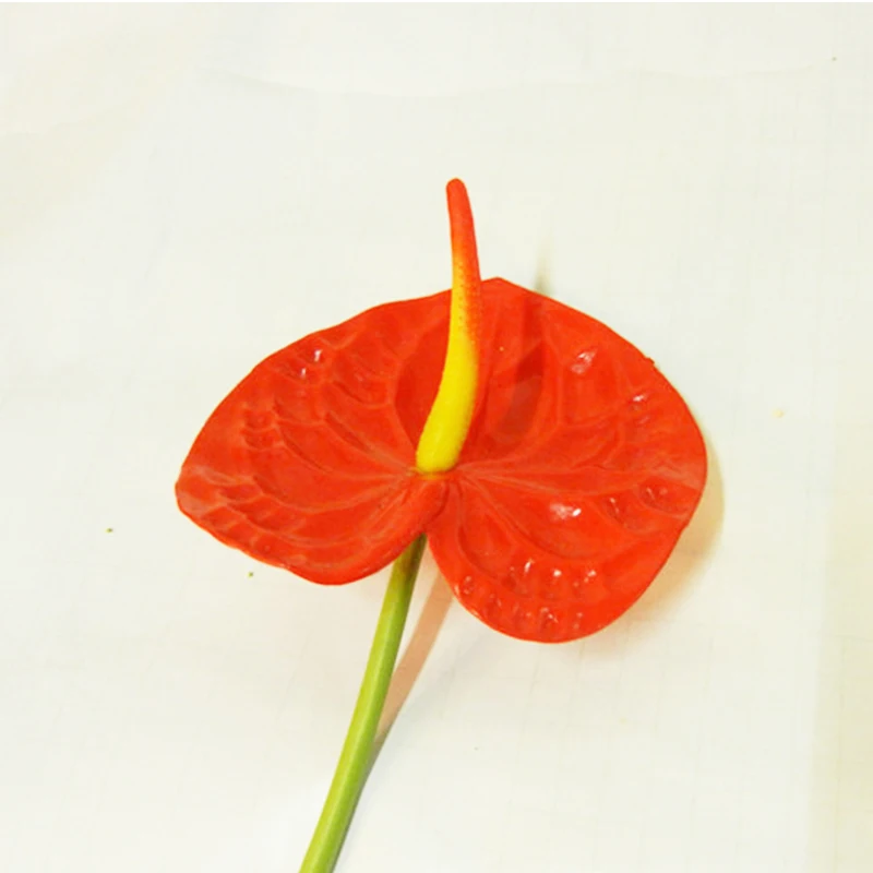 Hot Sale Red Anthurium Flower Decorative Artificial Plant For Hotel