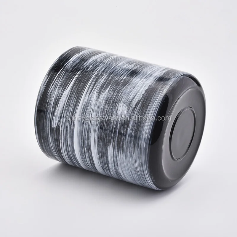 standard 10 oz cylinder black glass candle jars