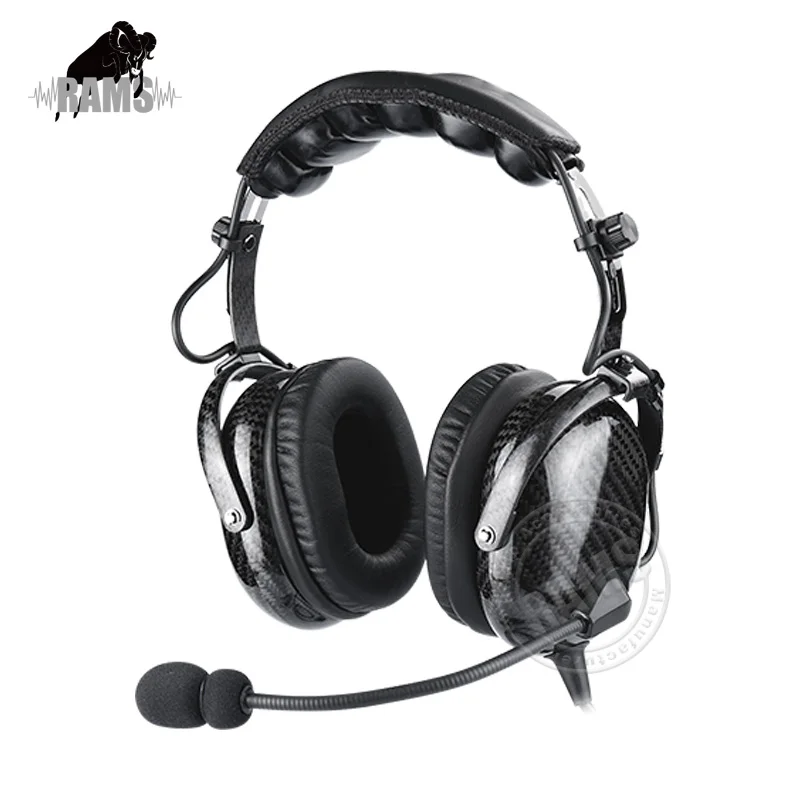 Ultralightweight Carbon Fiber Anr Aviation Headset Oem Pilot Headset