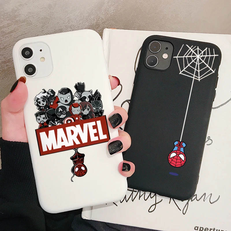 Marvel Spider Man Phone Case For Iphone Case For Iphone 12 11 Pro Xs X Xr Max 8 7 Se 6 6s Silicone Cases Soft Black Cover Buy For Iphone 12