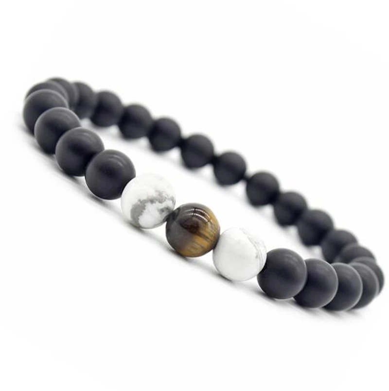 Custom OEM matte agate natural beads bracelet for man
