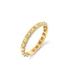 LOZRUNVE Handmade Jewelry 925 Silver CZ Stone Mini Pyramid Eternity Rings