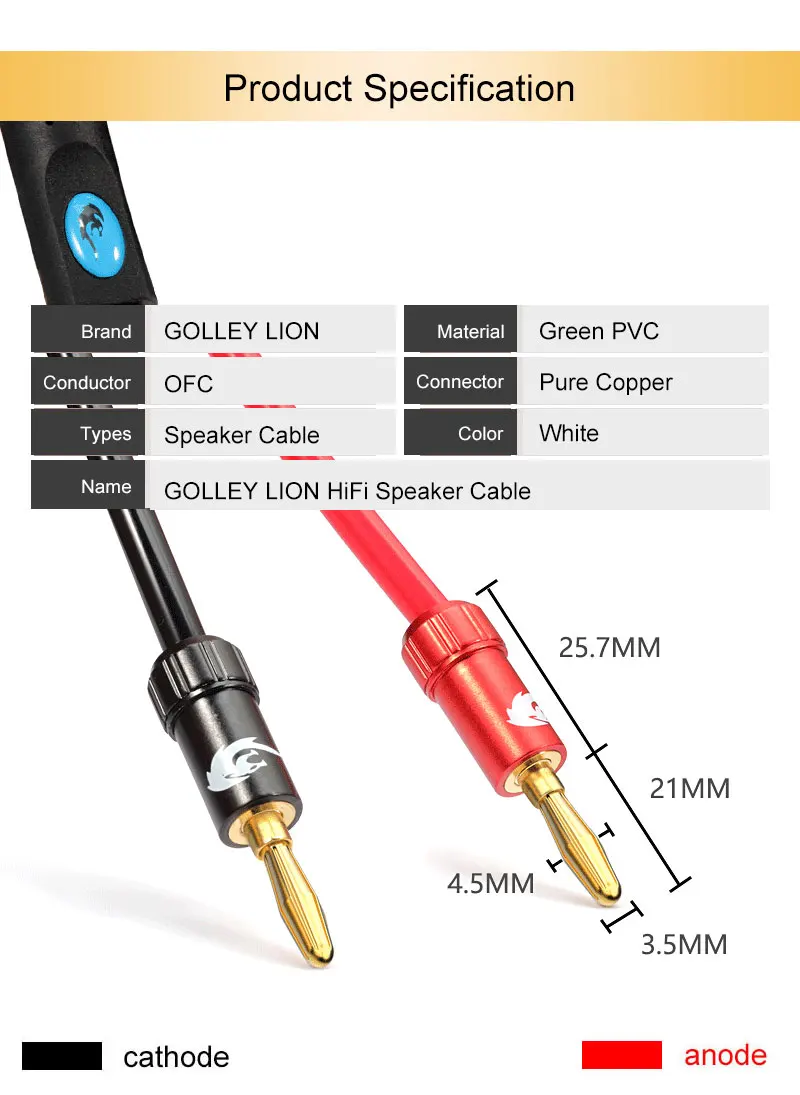 High Quality Hifi Audio Speaker Cable Banana Plug Extension Cable Buy