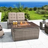 Garden outdoor furniture aluminum frame fireplace cookware rattan gas fire pit table