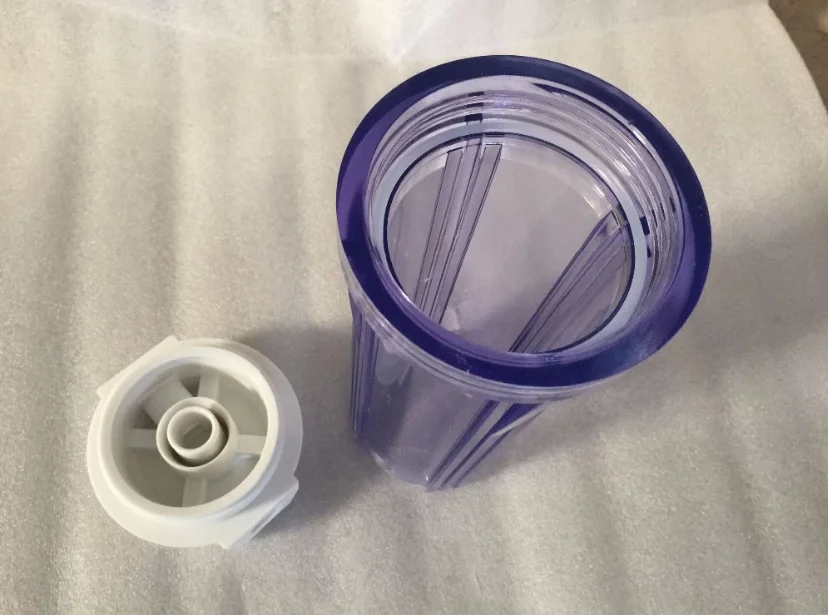 Frotec Plastic Filter Housing Clear Blue White 10 Inch Cartridge Filter