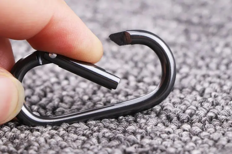 5cm Black and Gunblack Matte Grey  Oval Shape Carabiner