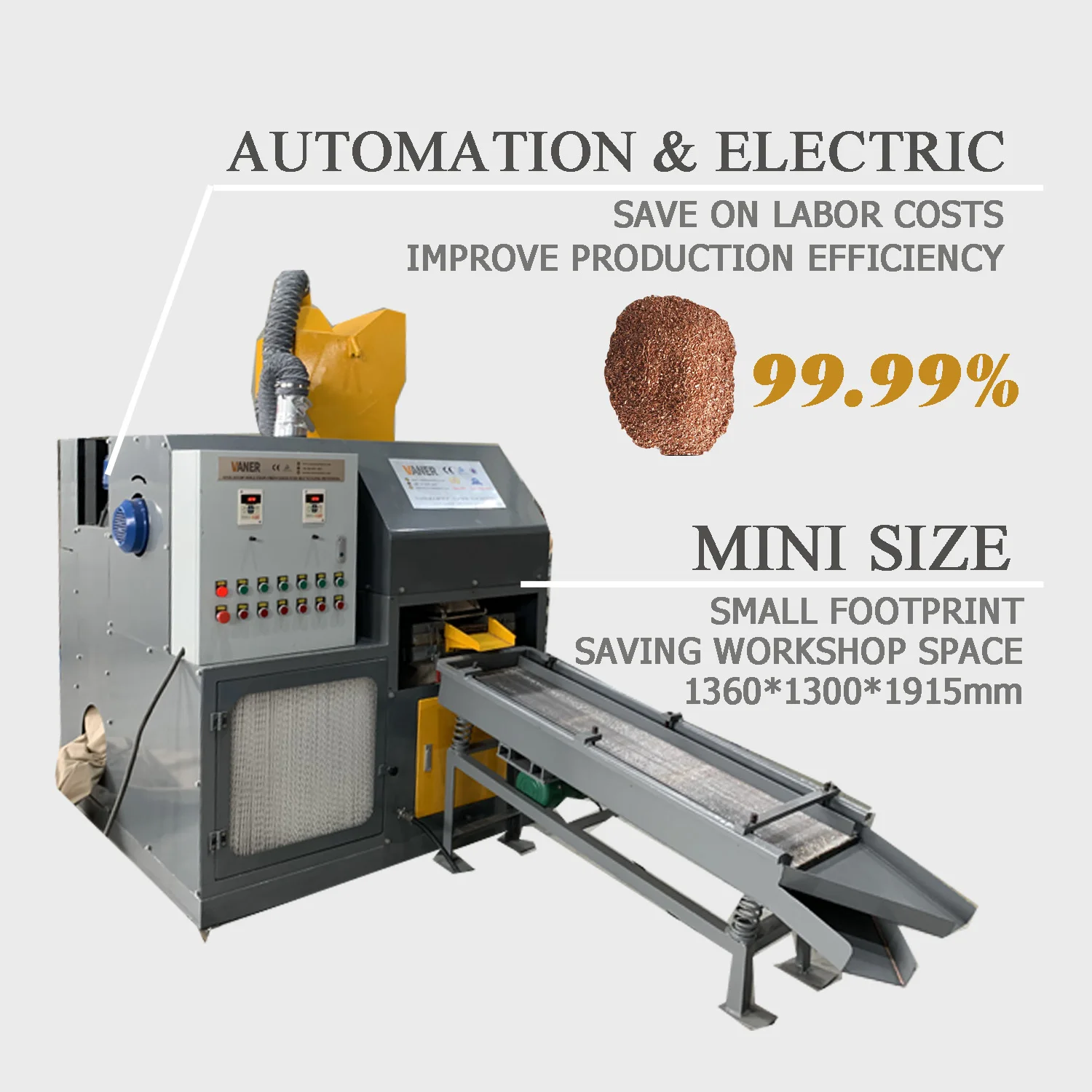 Vaner 0.325mm Single Phase Copper Granulator 50kg/h Buy Single Phase