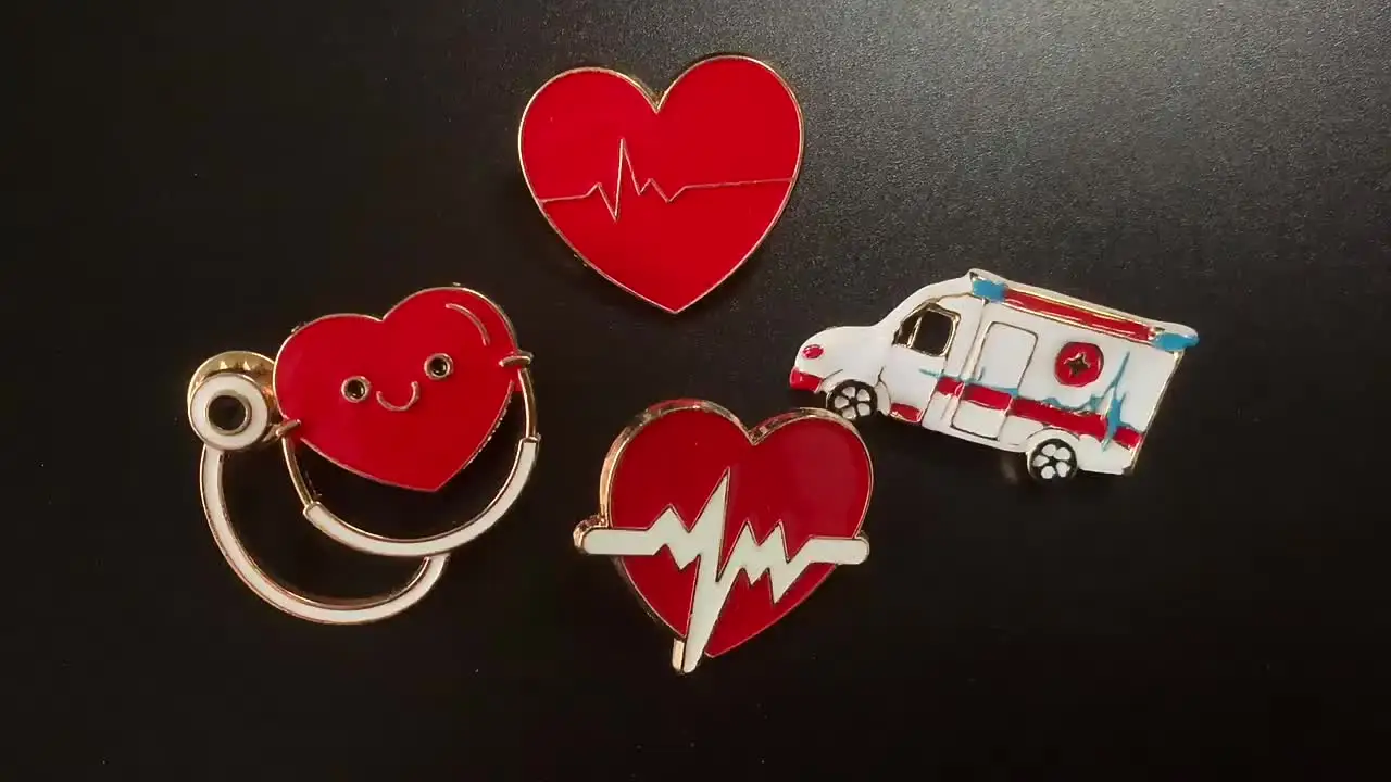 Medical Medicine Brooch Pin Stethoscope Electrocardiogram Heart Shaped Pin Nurse Doctor Backpack Lapel Jewelry &ndash; Buy The Best Products In The Online Store