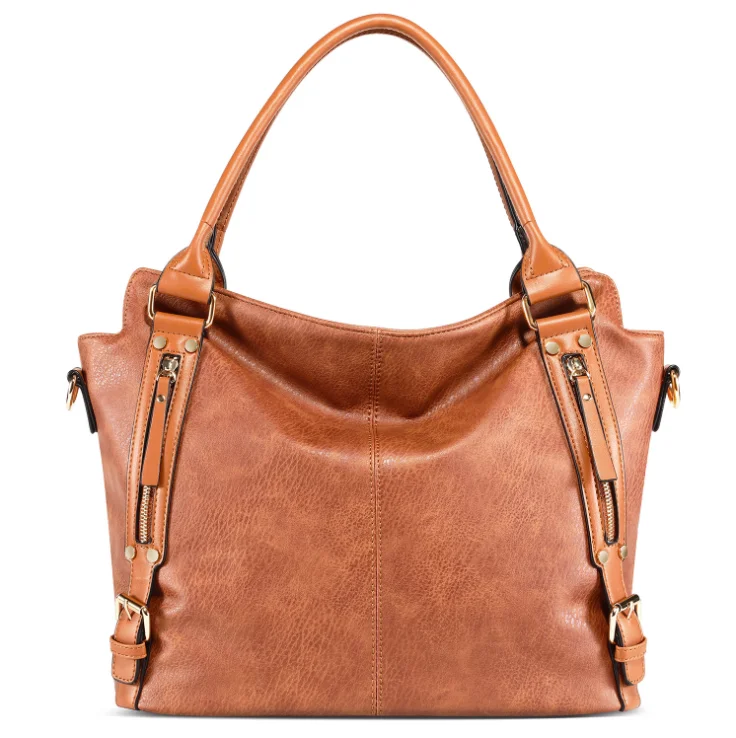 

Wholesale Fashion Zipper Large-capacity PU faux Leather Ladies Bags Tote Handbags For Women, As pics