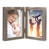 Cheap MDF Custom Double Picture Photo Frame 4x6 Vertical Hinged Double 3D Shadow Box with Glass Front