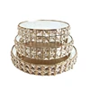 Wholesales Gold Crystal Upside Down Hanging Wedding Cake Stand Set With Glass Mirror From China Supplier