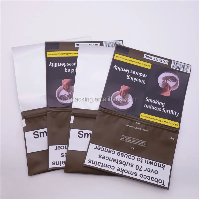 Tobacco Plastic Bags / Custom Printed Rolling Tobacco