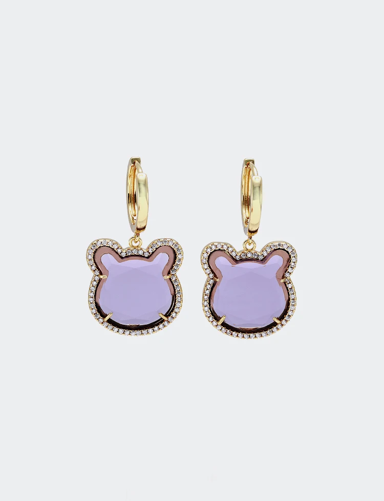 New Design Cute Bear Earrings 18k Gold Plated Jewelry Bear Earrings