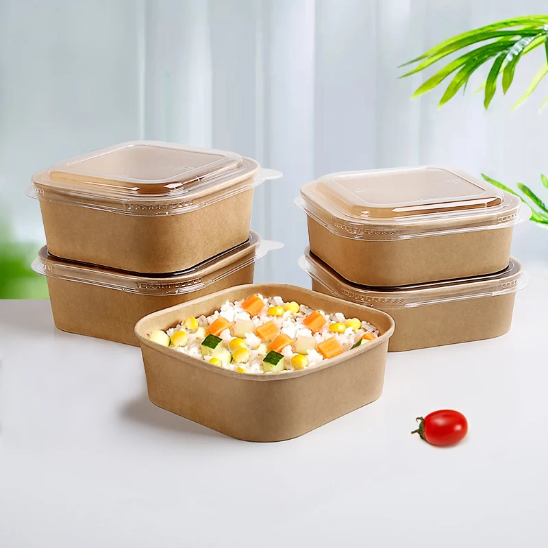 Ecofriendly White Disposable Biodegradable Take Away Kraft Paper Food