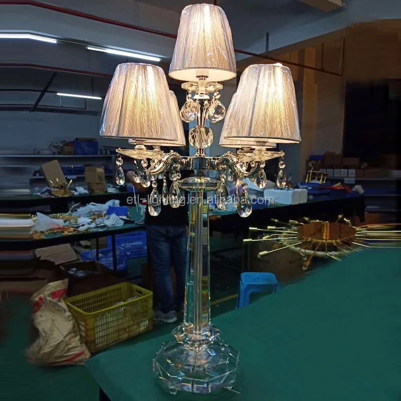Antique Dorp Crystals Table Lamp Wedding Decoration Luxury Crystal