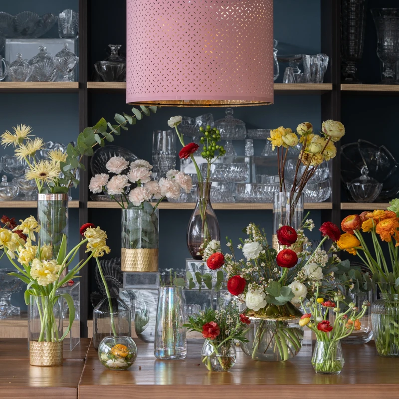 Glass Vase Tall Domed Crystal Decoration Flower Clear Home Decor Glass Vase Tall Domed Crystal Decoration Flower Clear Home Decor