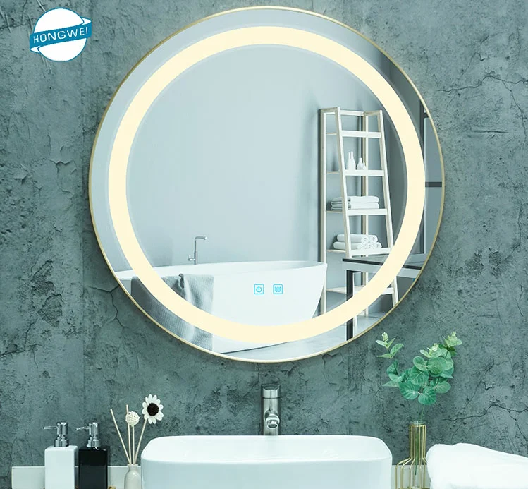 Hongwei Guangdong Foshan Lighting IP44 Rating Illuminated LED Wall Bathroom Mirror With Light