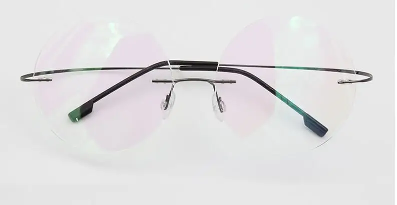 Star Style Ultra-light Memory Titanium Rimless Round Myopia Eyeglasses Optical Glasses Frame Men Women Eyewear