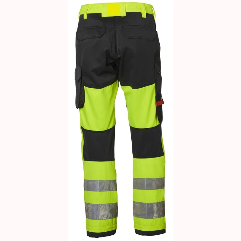 Mens Hi Visibility Yellow Orange Safety Pants Reflective Work Trousers