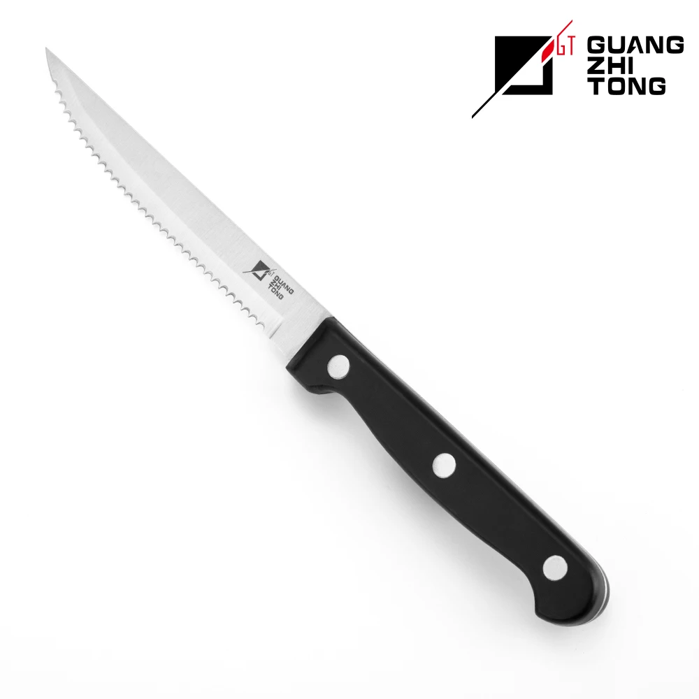 Classic Metal Stainless Steel Pom Handle Set Includes Serrated Steak