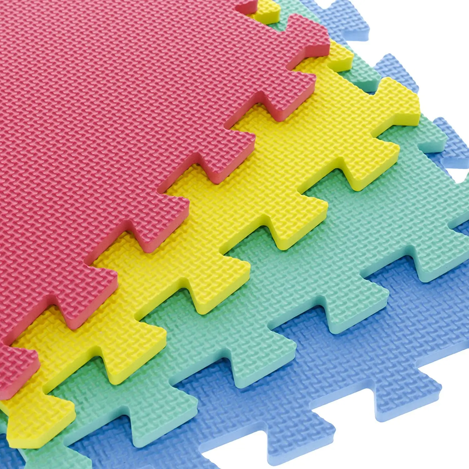 Multicolored Foam Flooring Tiles Interlocking Eva Foam Padding Nontoxic Play Mat For Toddlers