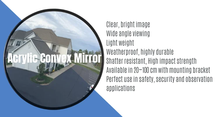 Orange Indoor Convex Security Safety Acrylic Mirror Wide Angle-46630 30cm 12" 