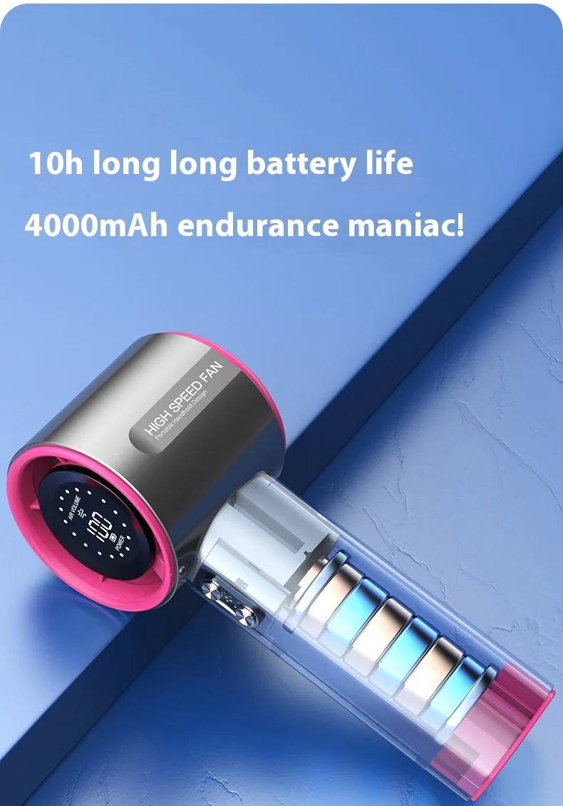 Handheld Foldable Portable Fan, USB, 4000mAh - detail 12